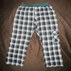 Willow Wear Blue, Green and White Capri Pajama Bottoms Sz M